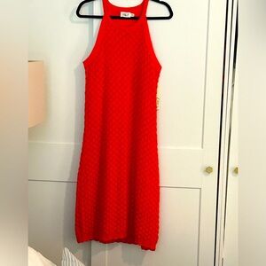 NWT ELIZA J CROCKET LINED HALTER DEEP ORANGE DRESS XL